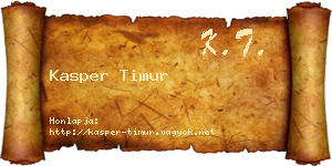 Kasper Timur névjegykártya